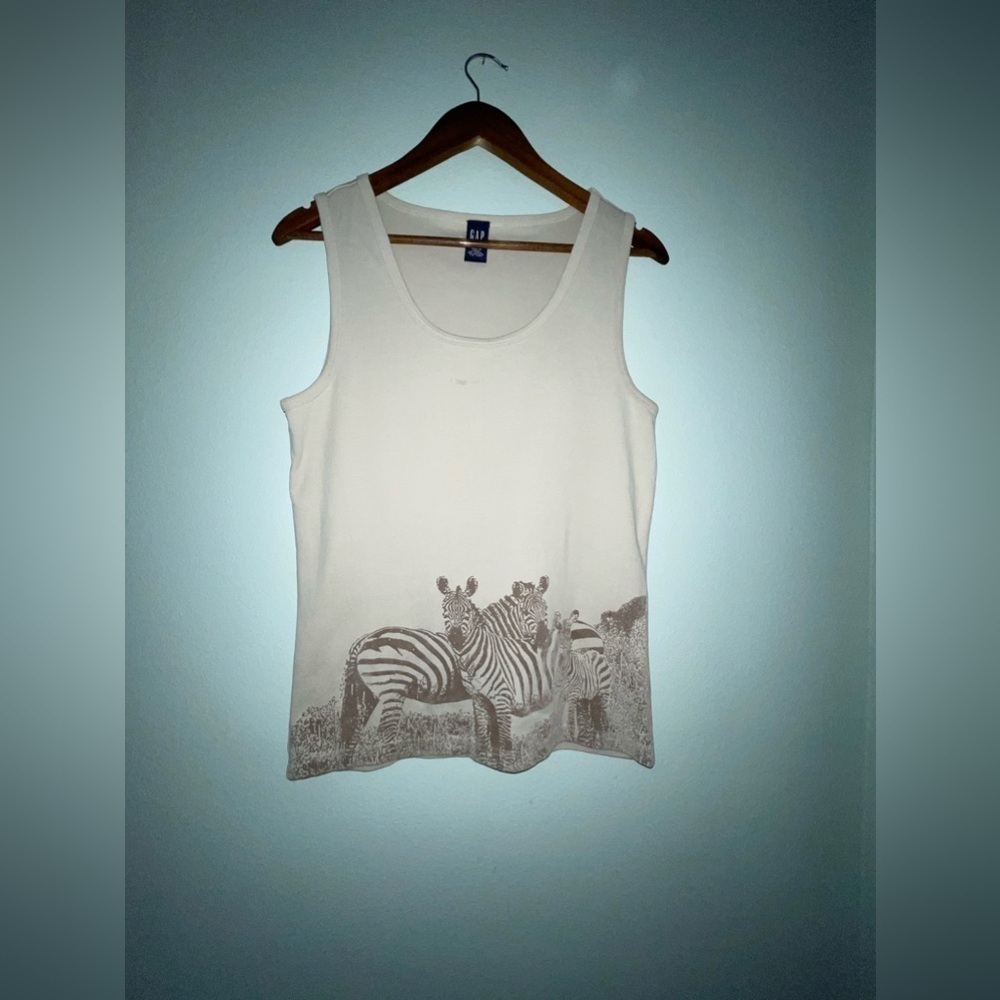 Gap‎ Velvet Burnout Zebra Safari Tank Size XL